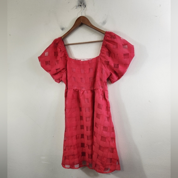 Umgee Puff Sleeve Babydoll Dress - Picture 2 of 8